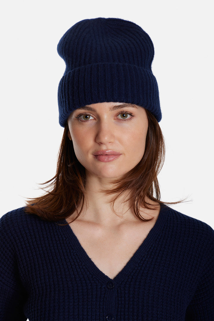 Cashmere Cuff Beanie Navy