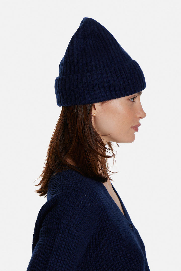 Cashmere Cuff Beanie Navy