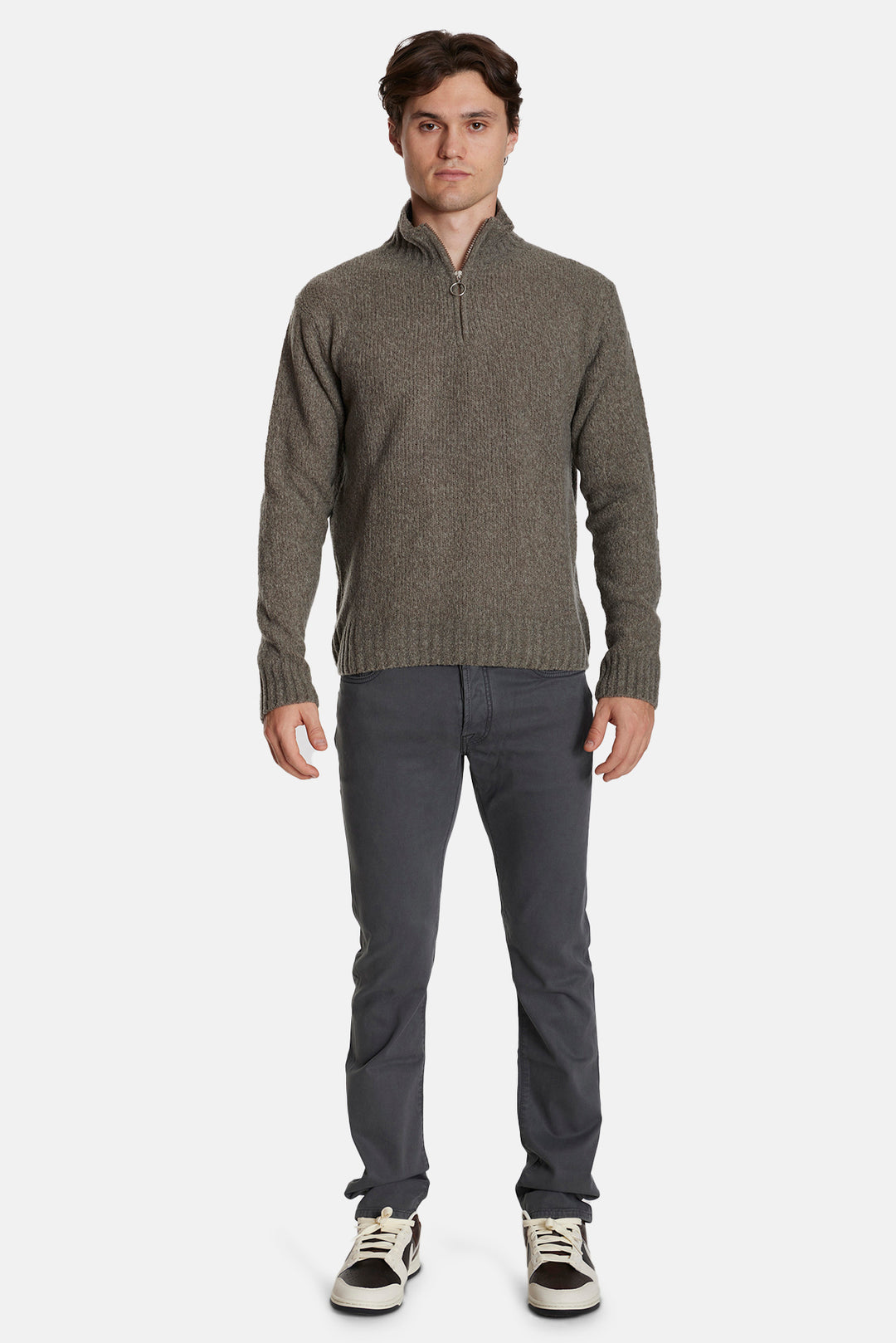 Bard Smooth Brushed Pant Leather Patch Gunmetal