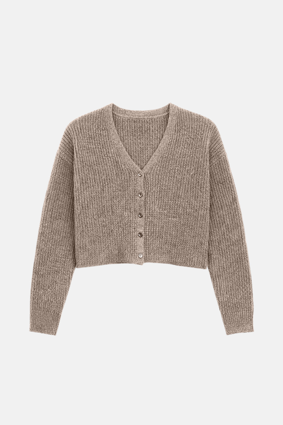 Caroline Cashmere Waffle Cardigan Beige