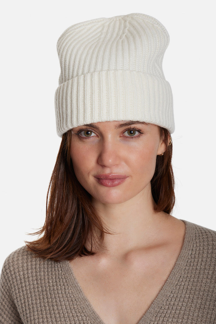 Cashmere Cuff Beanie Ivory