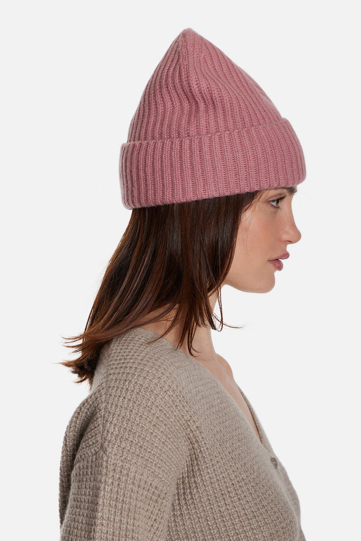Cashmere Cuff Beanie Pink