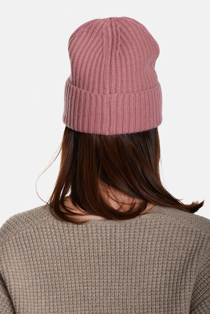 Cashmere Cuff Beanie Pink