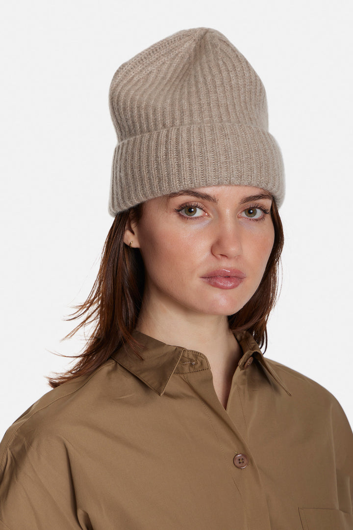 Cashmere Cuff Beanie Sand