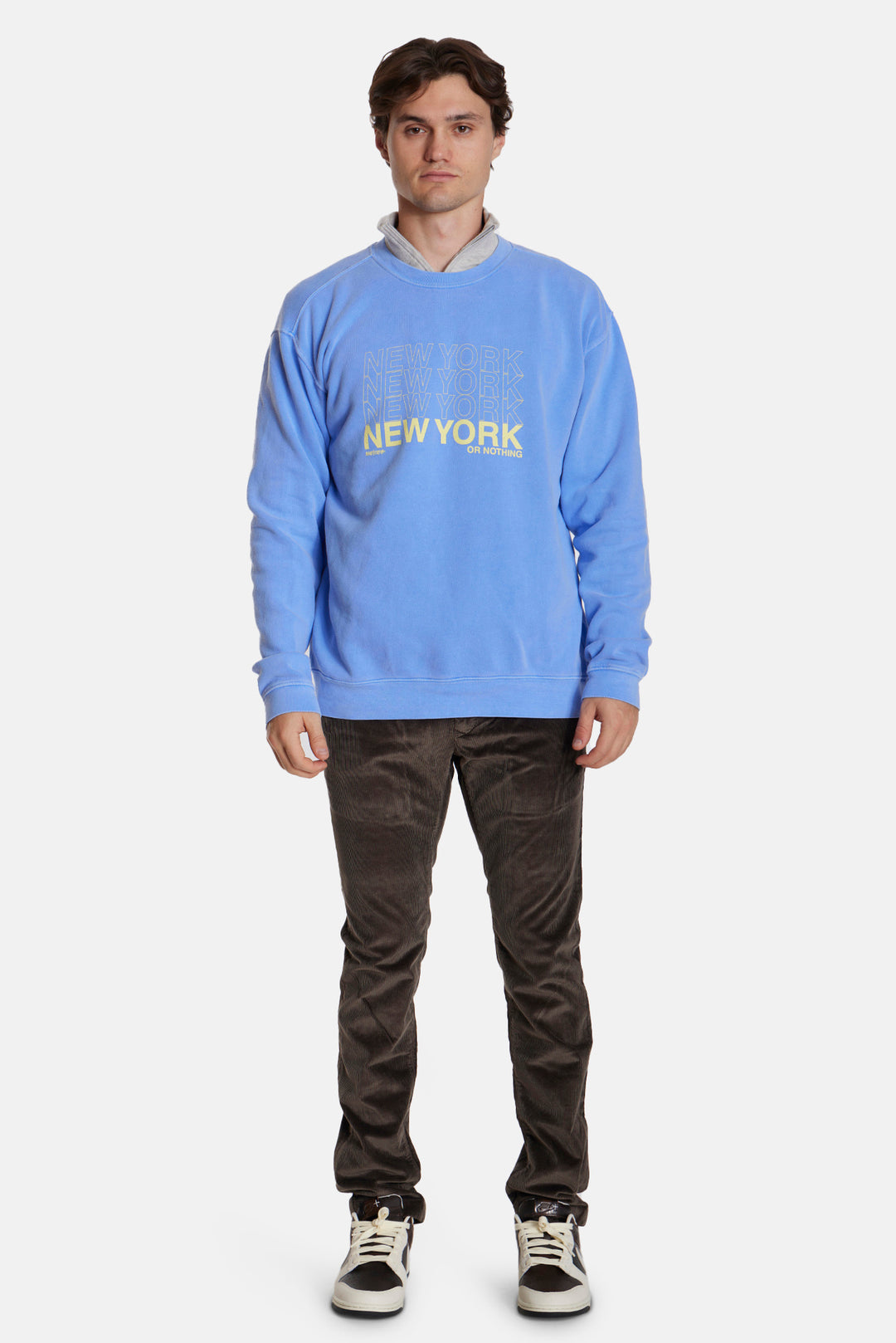 New York or Nothing Crewneck Peri/Yellow