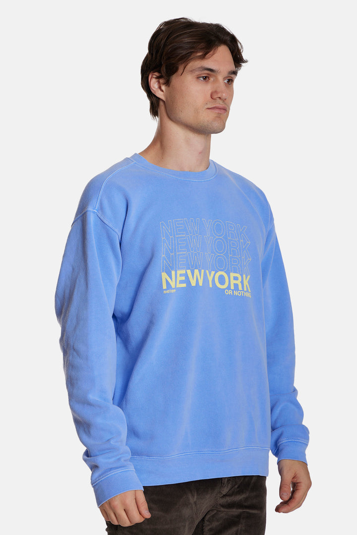 New York or Nothing Crewneck Peri/Yellow