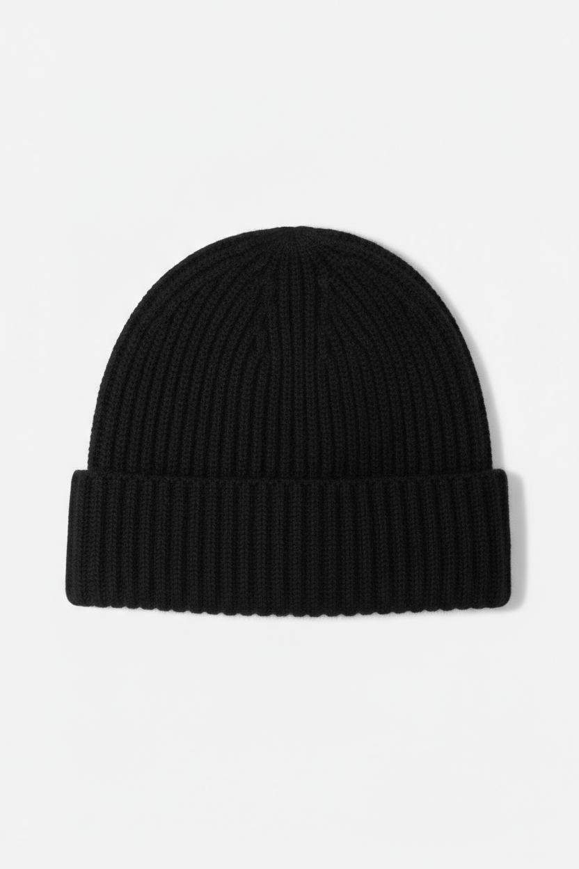 Cashmere Cuff Beanie Black