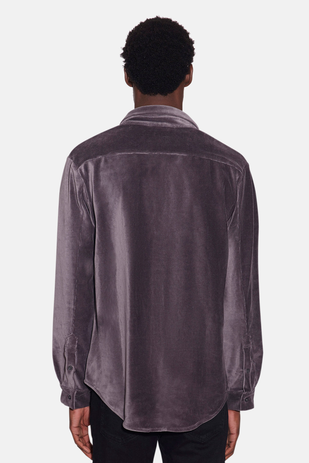 Micro Cord Velour Shirt Charcoal