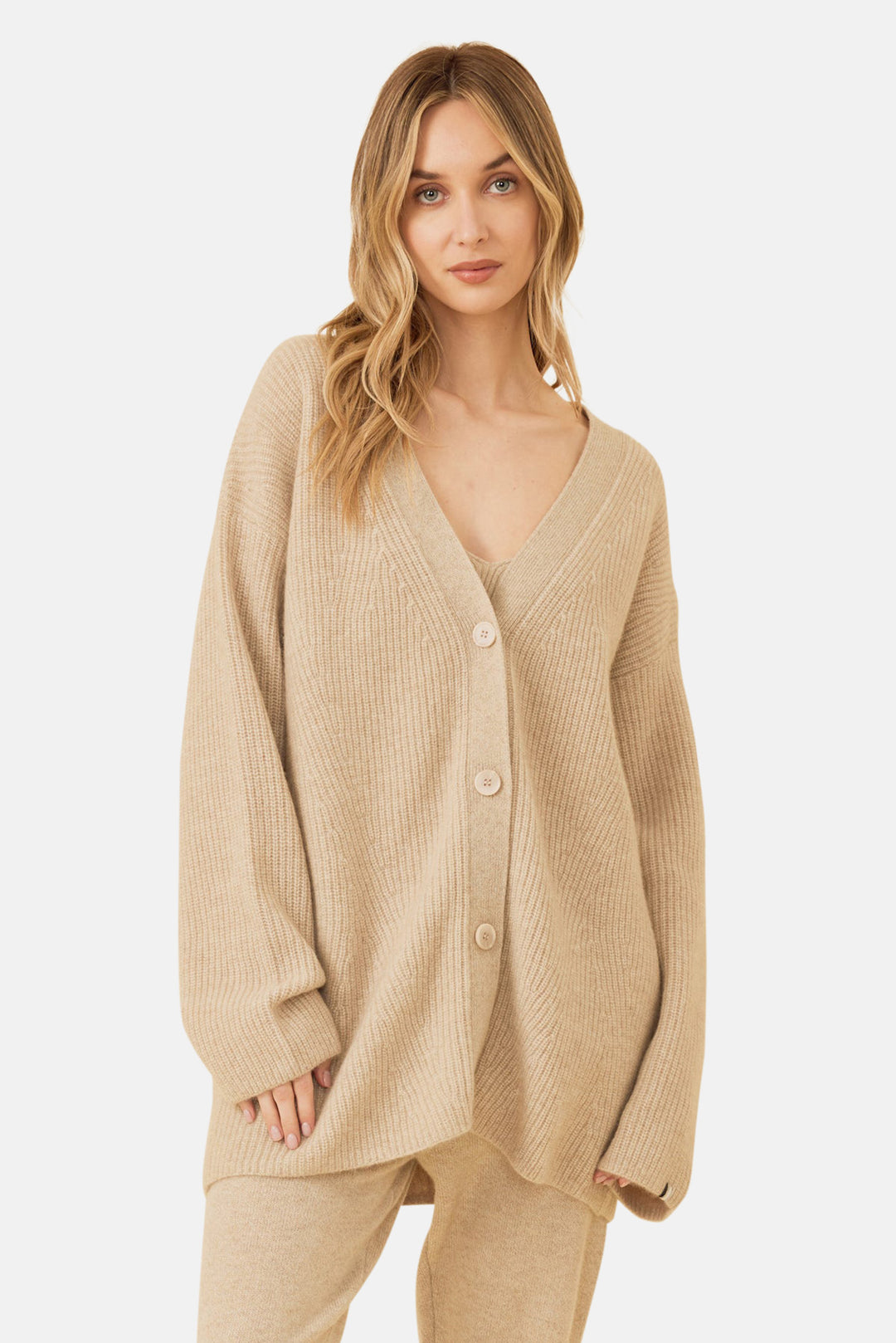 Pacific Cashmere Cardigan Oatmeal