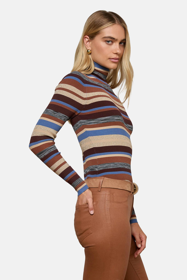 Olene Turtleneck Stone Blue/Brown Multi