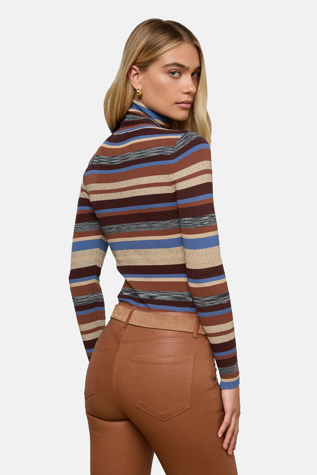 Olene Turtleneck Stone Blue/Brown Multi