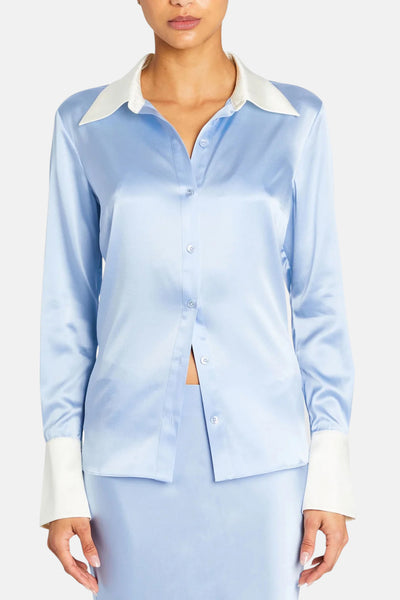 SER.O.YA Olsen Silk Top Ice Blue – blueandcream