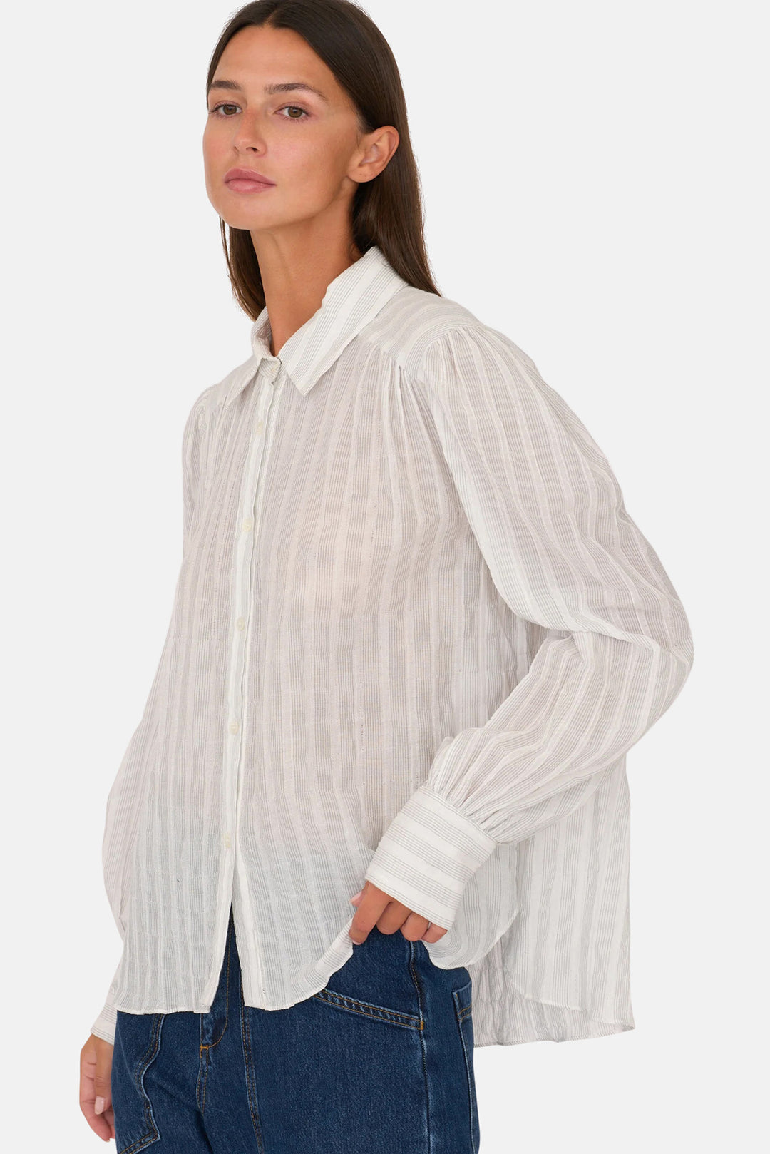 Opal Shirt White Stripe