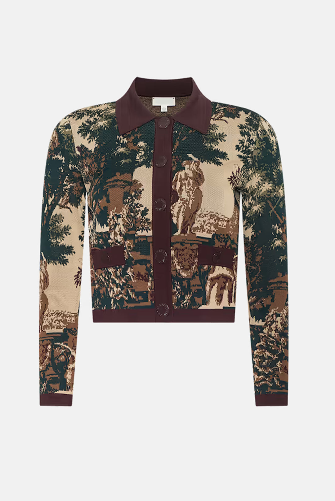 Osiris Jacquard Cardigan Multi Scenic Tapestry Print