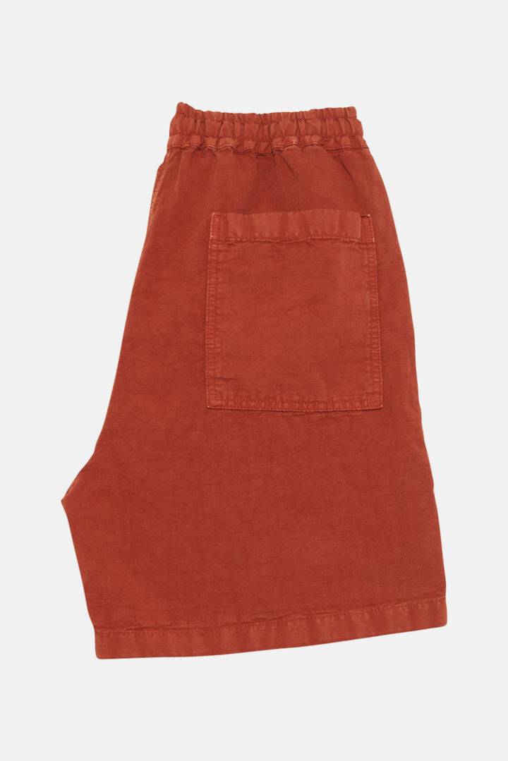 Time Off Cotton Linen Bermuda Eco Dye Rust