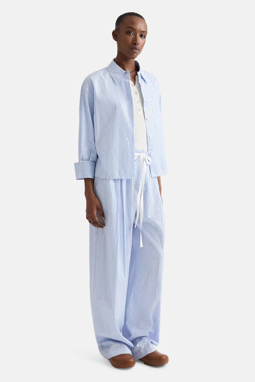 PJ Pant in Sequin Blue/Midnight