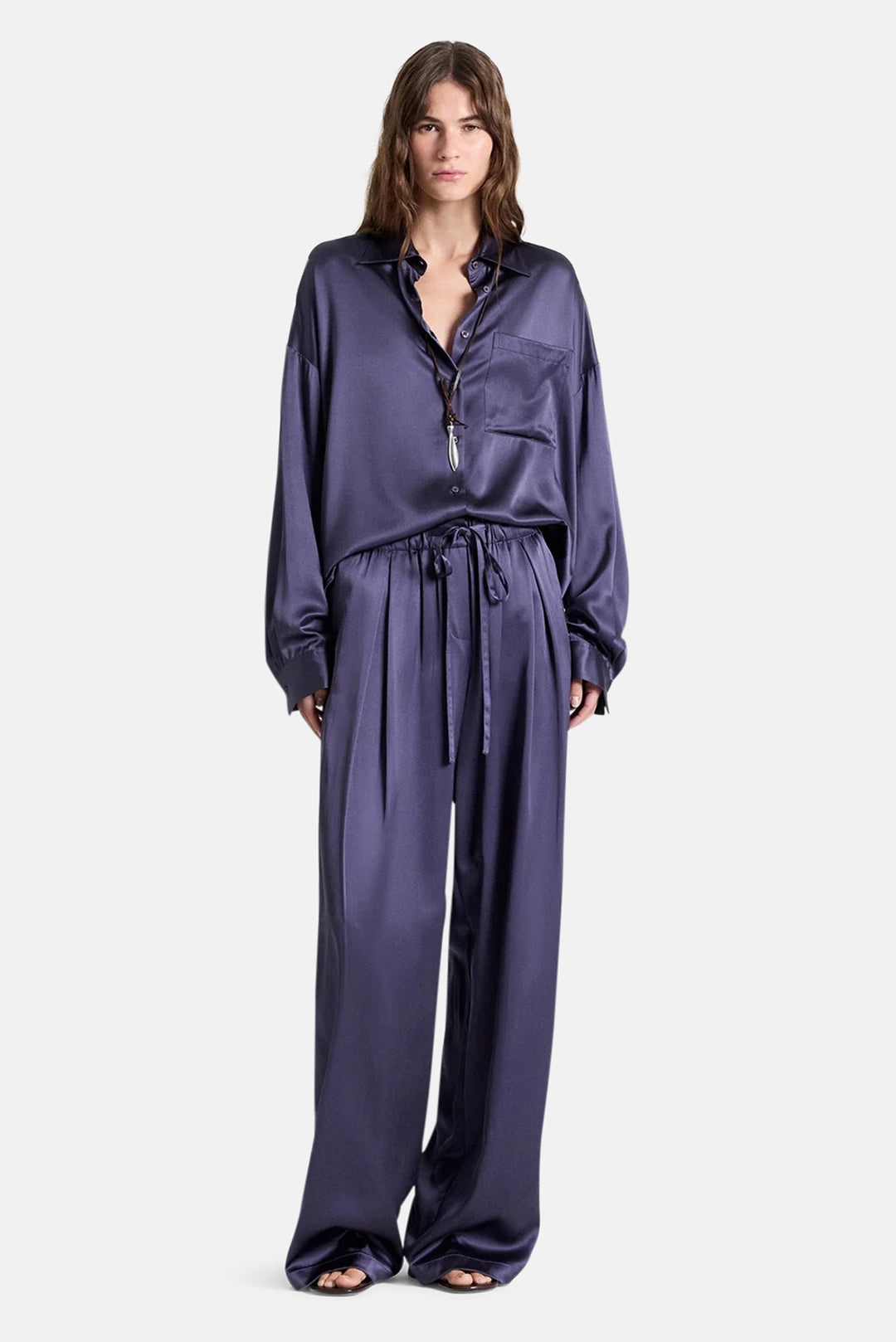 PJ Pant in Silk Graystone