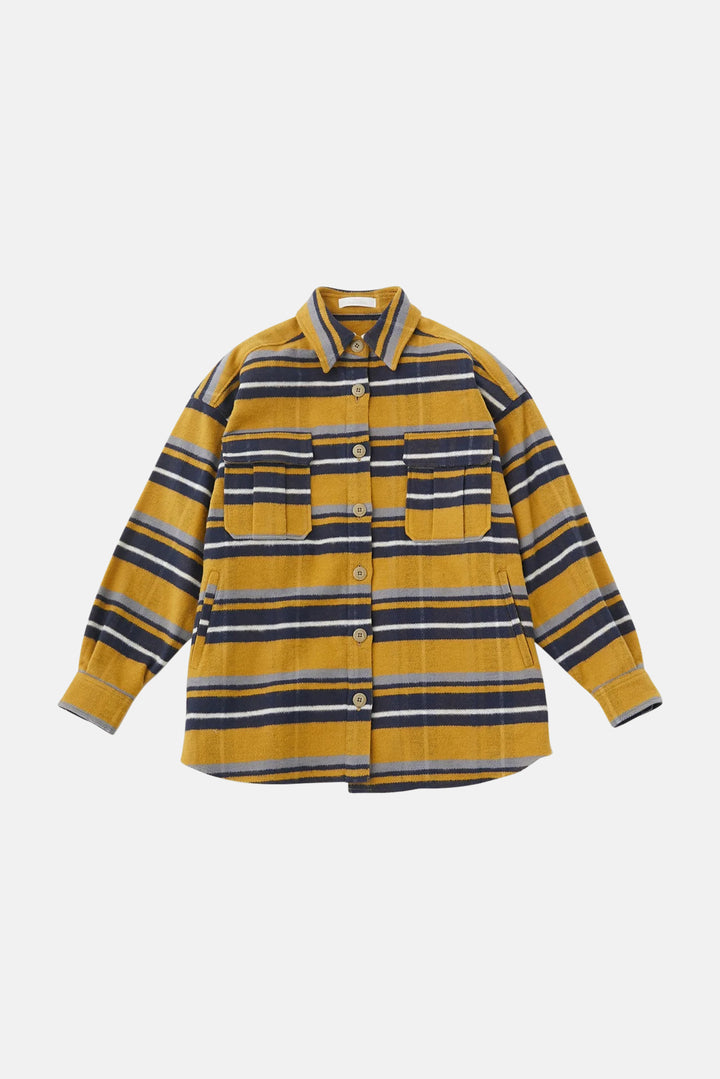 Plaid Shirt Jacket Yellow
