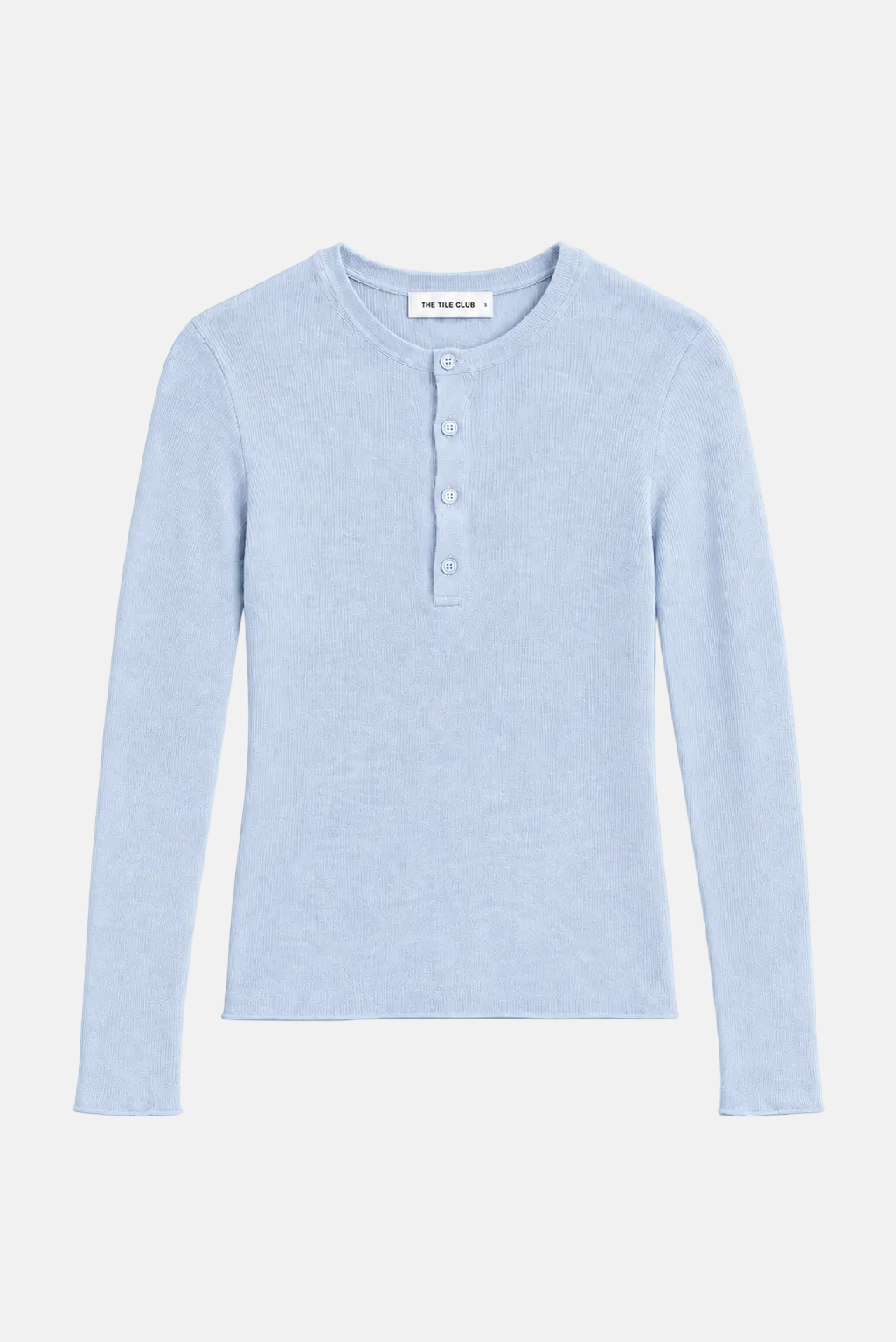 Sylvia Cashmere Henley Sweater Sky