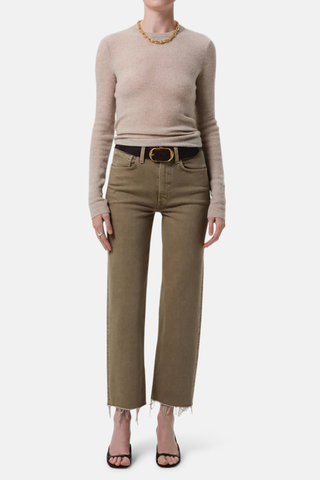 Palma Straight Raw Hem In Bezal