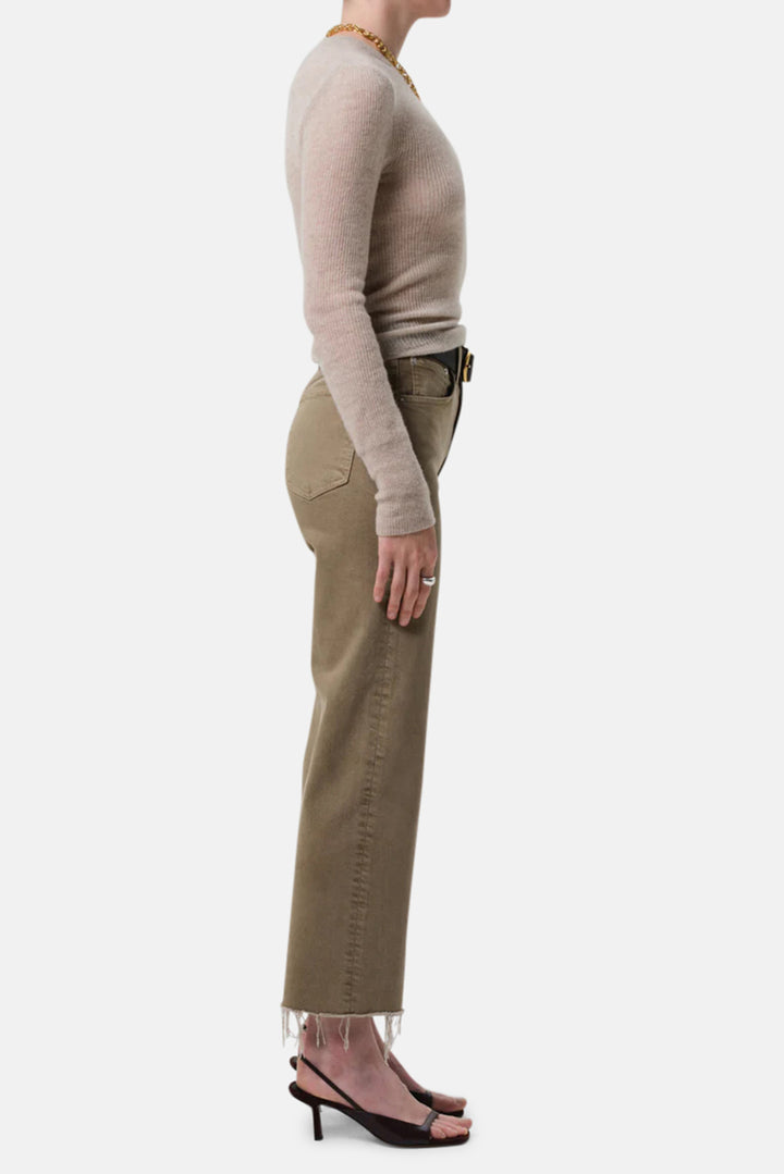 Palma Straight Raw Hem In Bezal