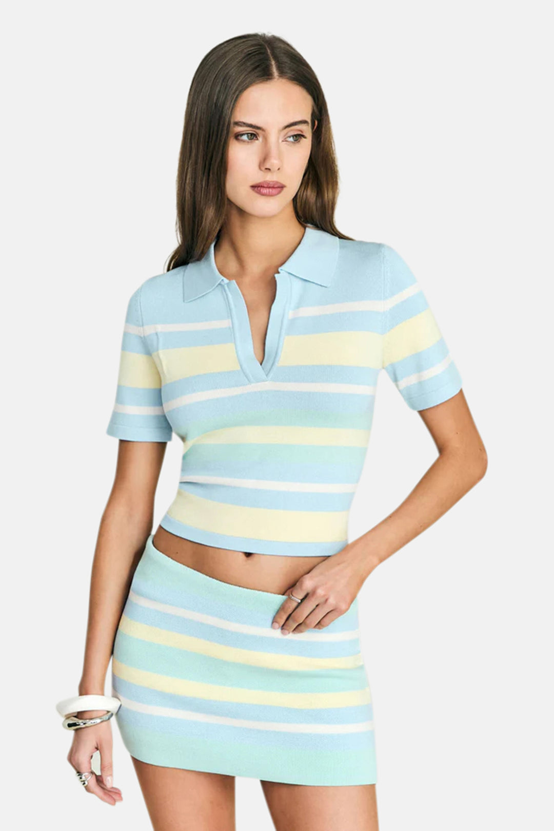 Panie Knit Top Pastel Stripe