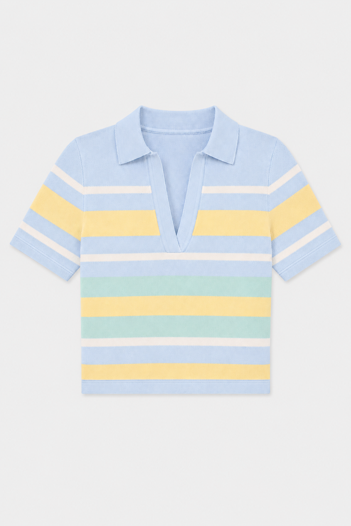 Panie Knit Top Pastel Stripe