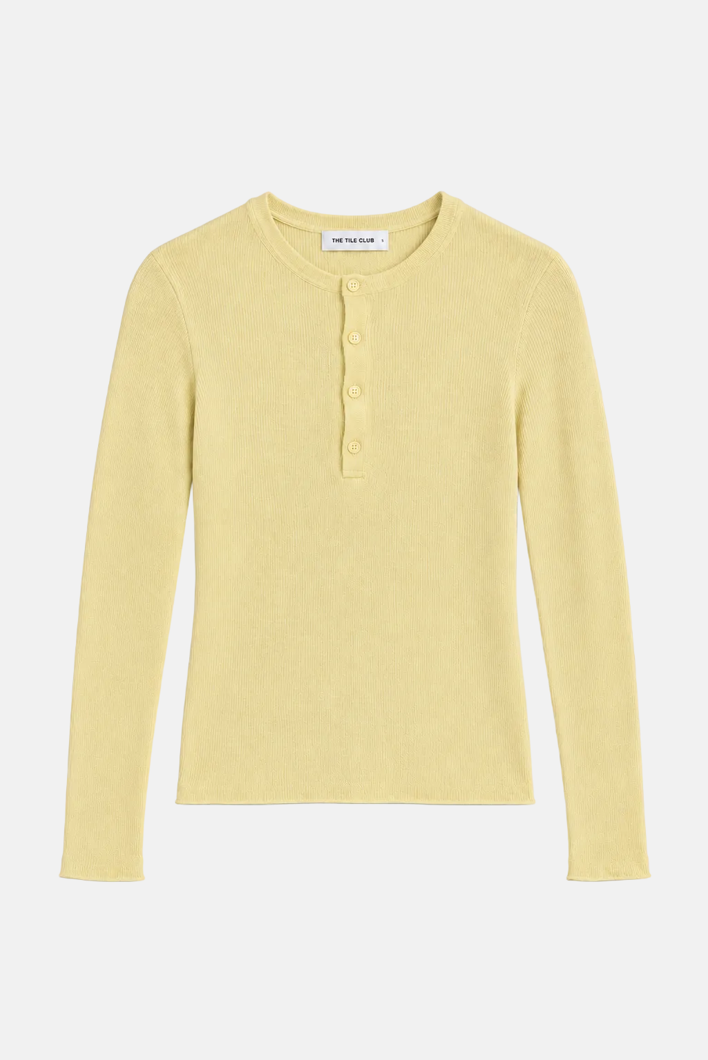 Sylvia Cashmere Henley Sweater Lemon Tart