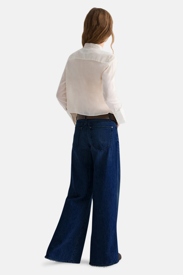 Patti Ruffled Shirt In Silk Cotton White