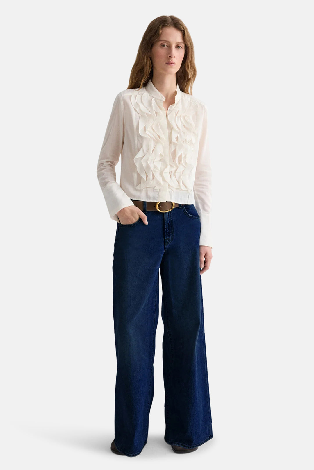Patti Top in Cotton Silk Organza Ivory