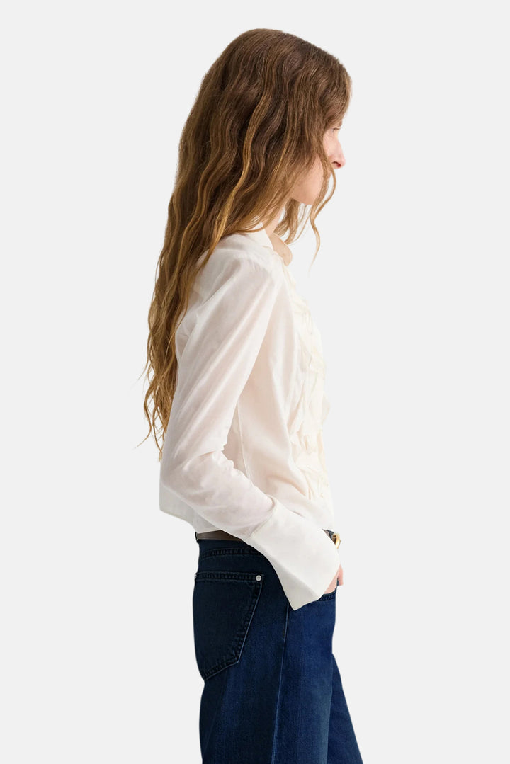 Patti Top in Cotton Silk Organza Ivory