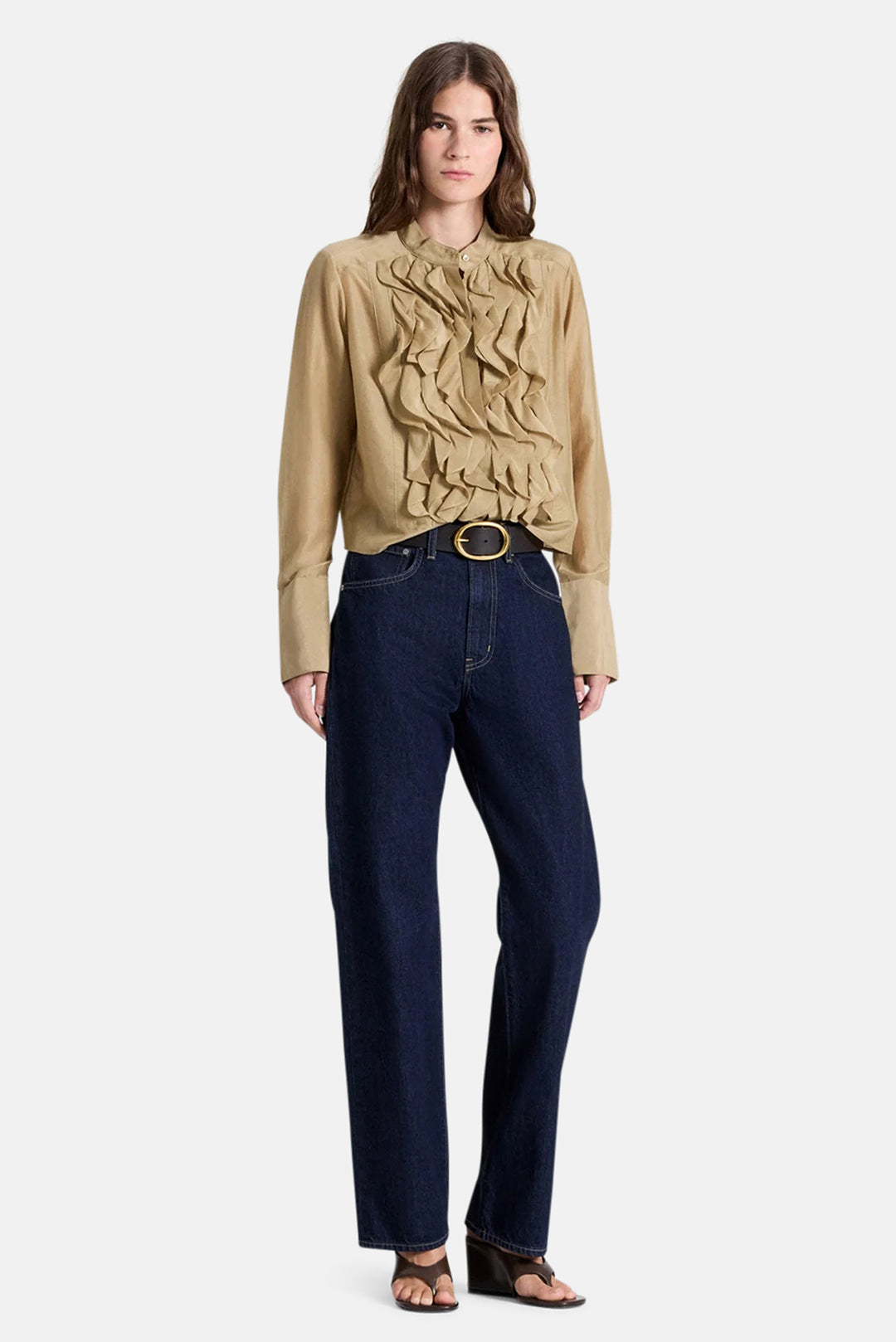 Patti Top in Cotton Silk Organza Kelp