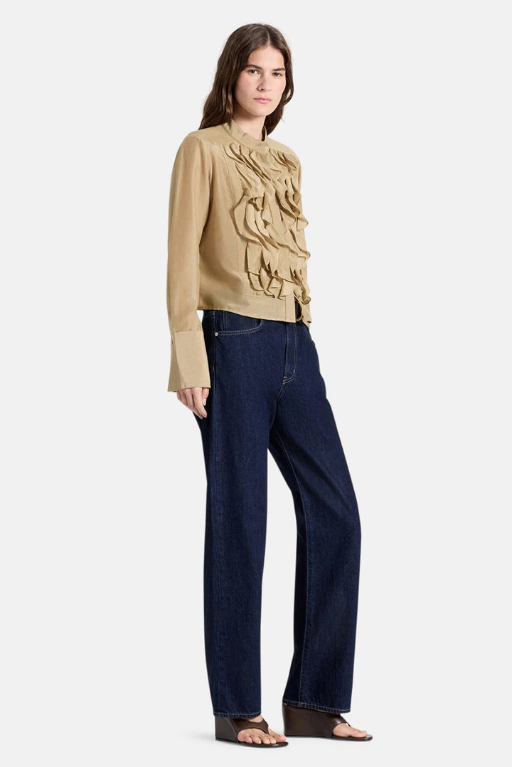 Patti Top in Cotton Silk Organza Kelp