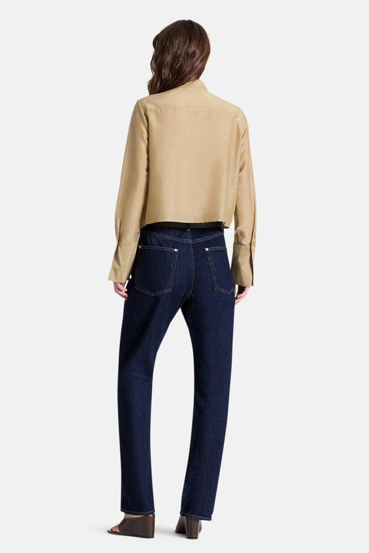 Patti Top in Cotton Silk Organza Kelp