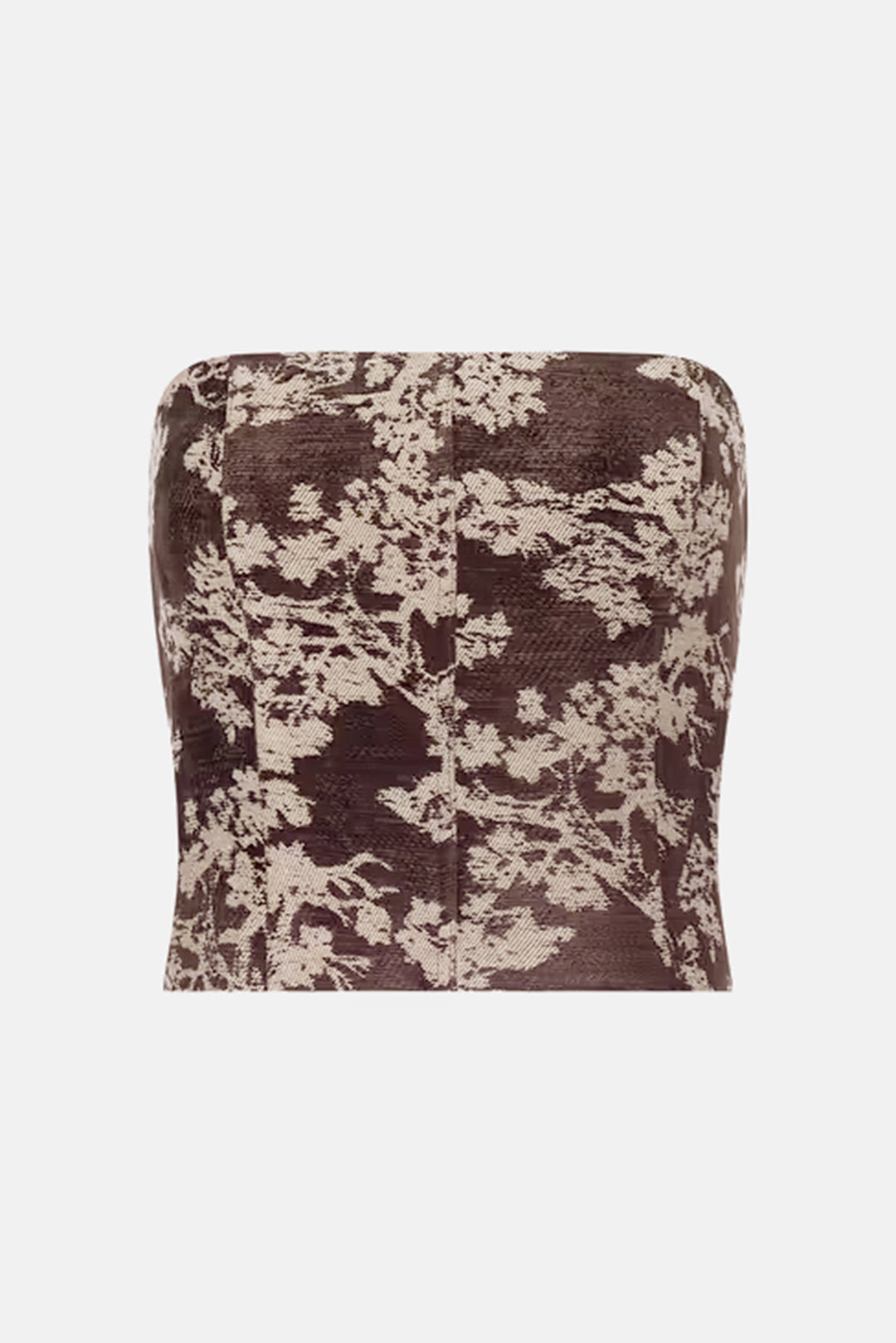Paulette Corset Top Brown Floral Tapestry