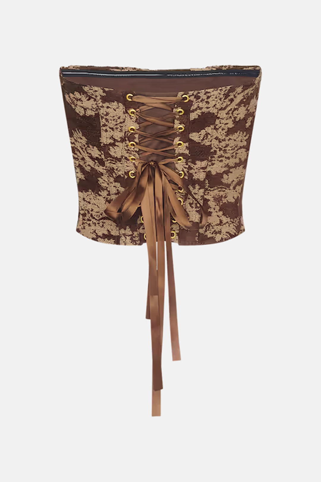 Paulette Corset Top Brown Floral Tapestry