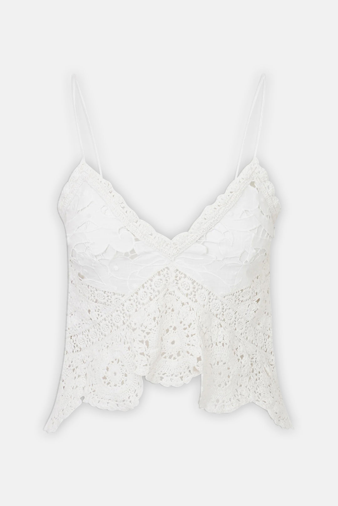 Pellier Crochet Sleeveless Top Optic White