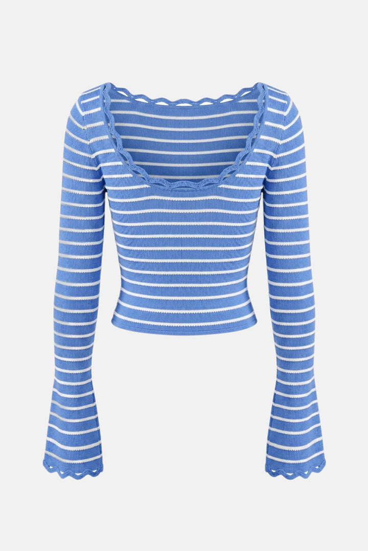 Penelope Top Tucked Stripe Marina Blue