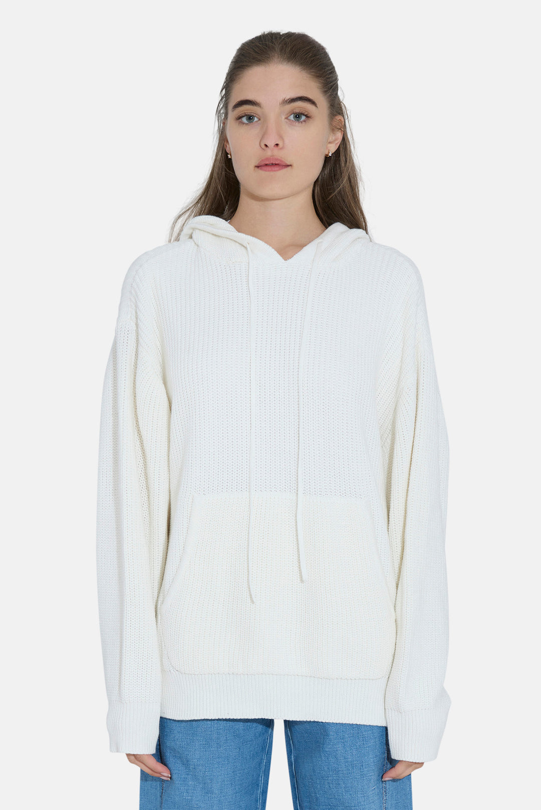 Perry Ribbed Hoodie Ivory