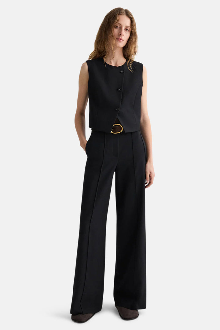 Perry Vest in Compact Tux Suiting Black