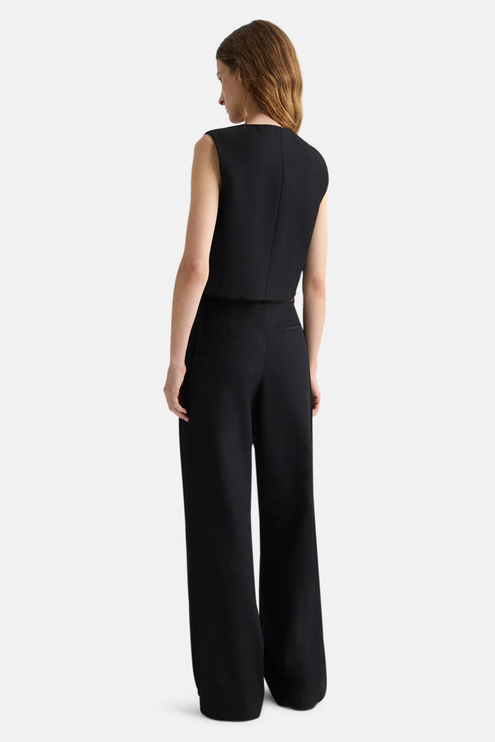 Perry Vest in Compact Tux Suiting Black