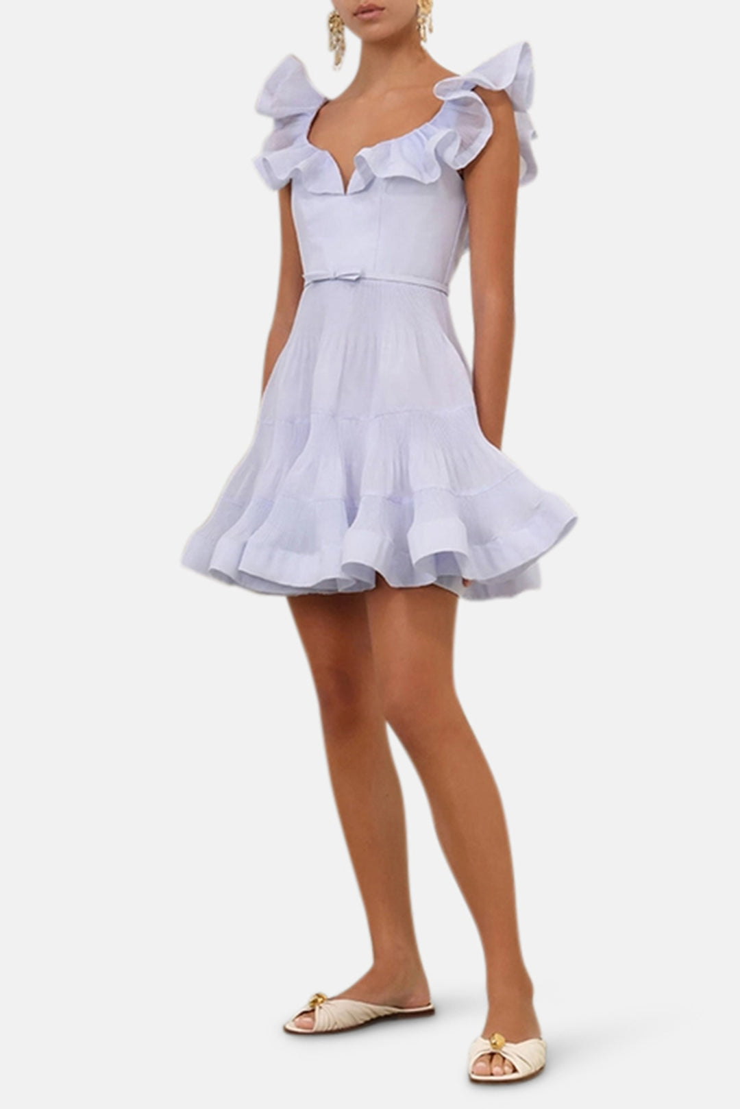 pleated frill mini dress Nova Pleated Ruffle Mini Dress
