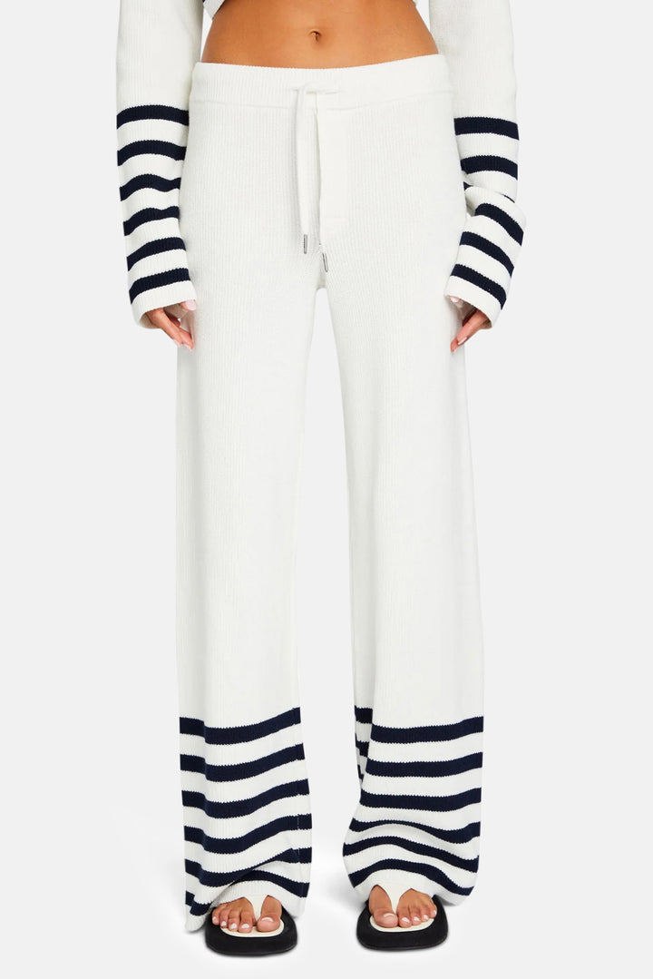 Poe Knit Pant White/Navy