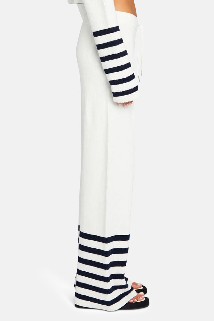 Poe Knit Pant White/Navy