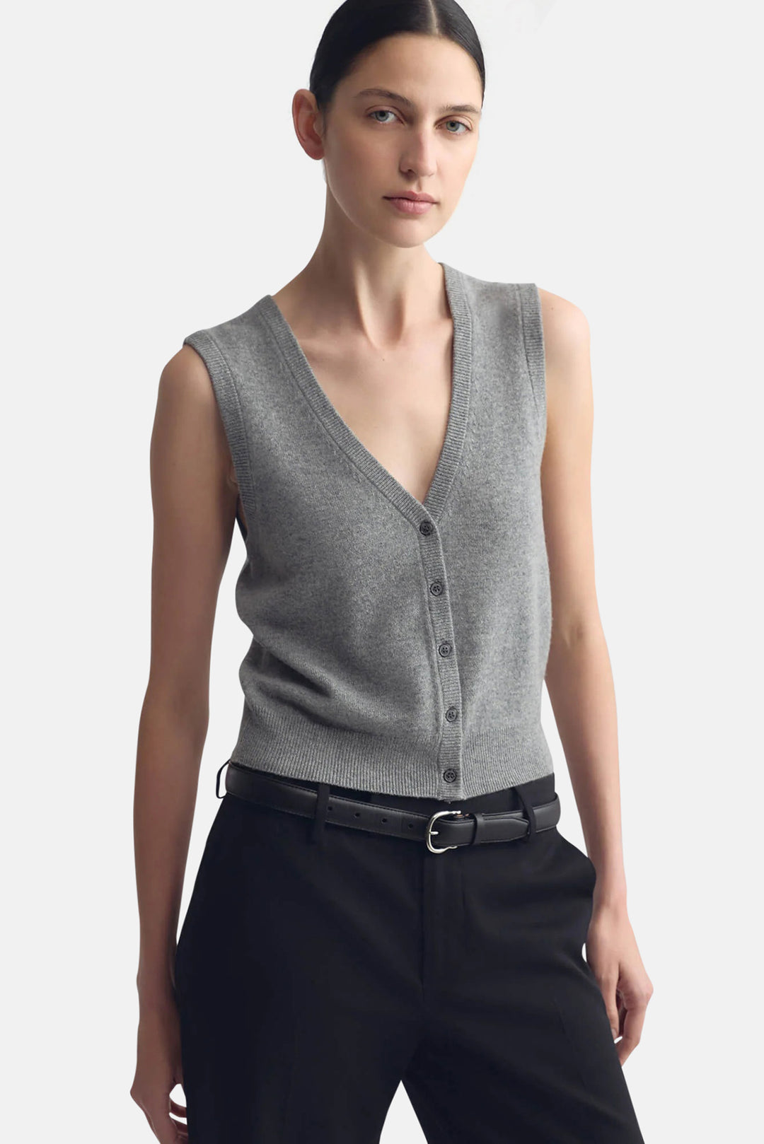 Porter Sweater Vest Pebble Grey Heather