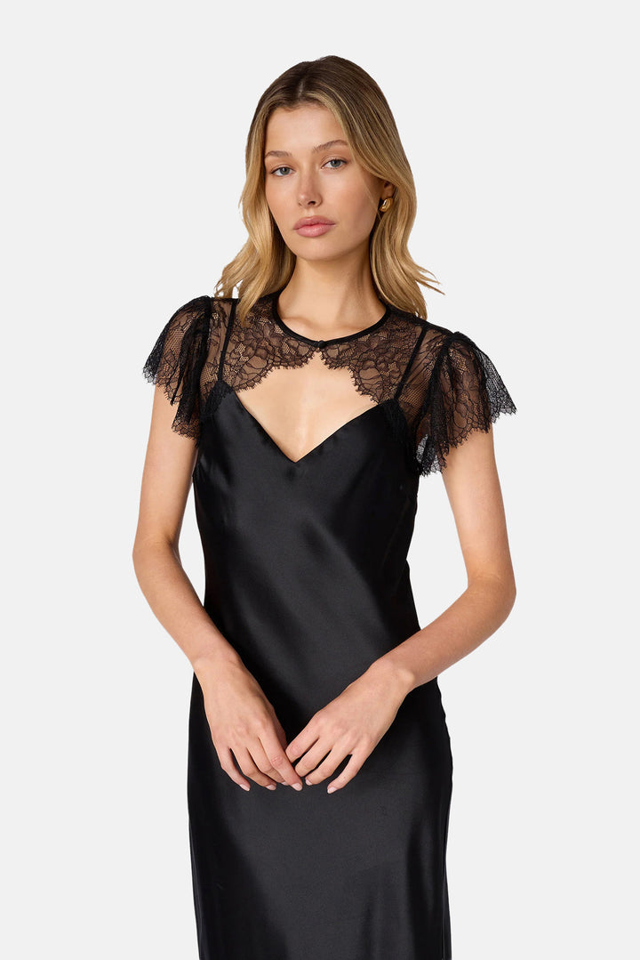 Prentice Silk Maxi Dress Black