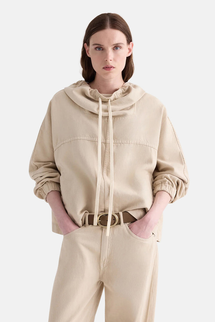 Pull Me Over Hoodie in Sandshell Denim Bone