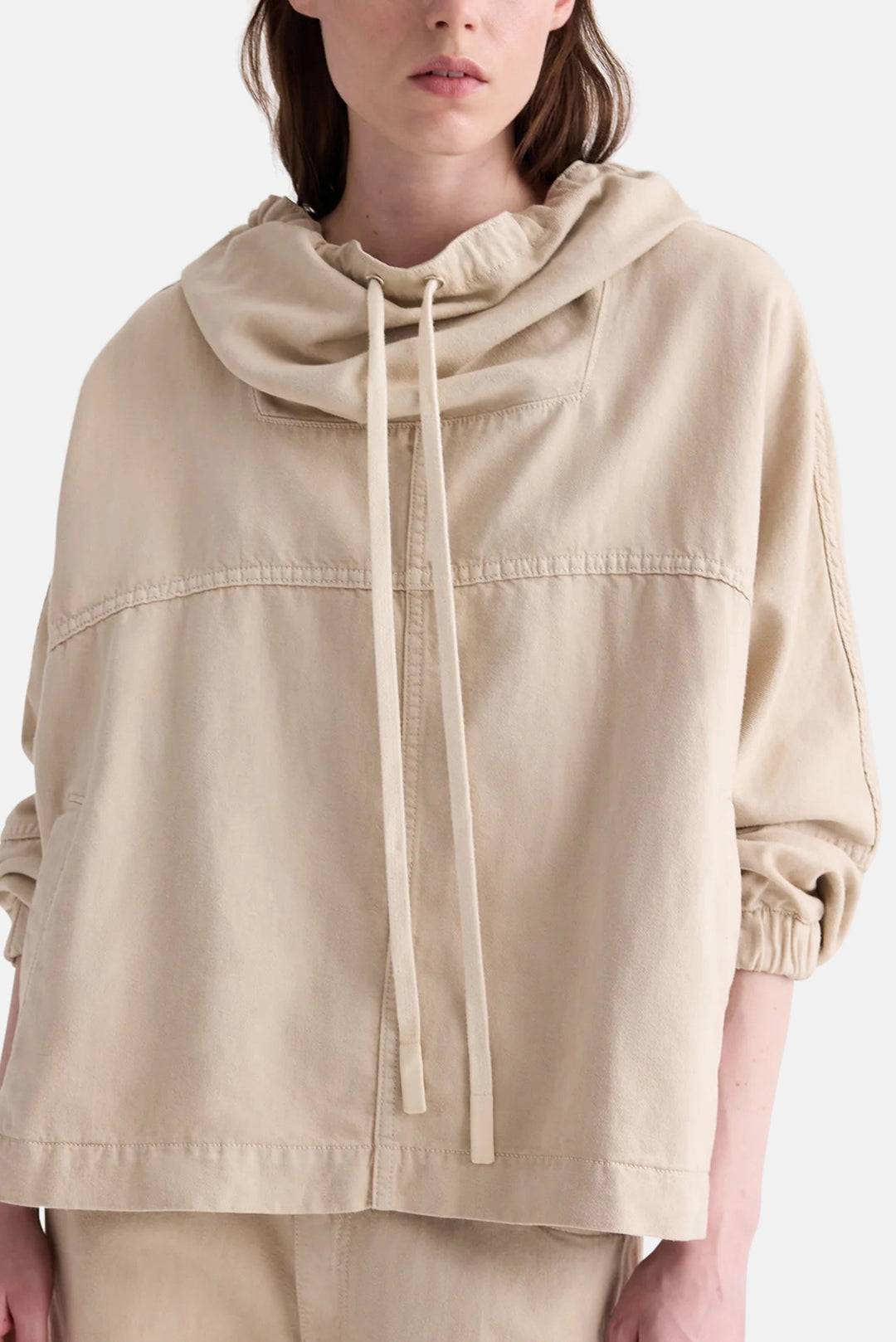 Pull Me Over Hoodie in Sandshell Denim Bone