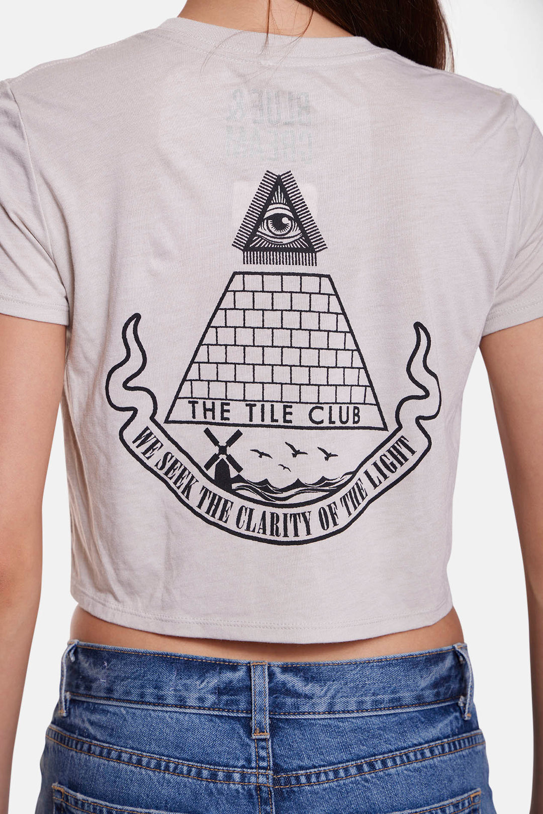 Pyramid Crop Tee Beige