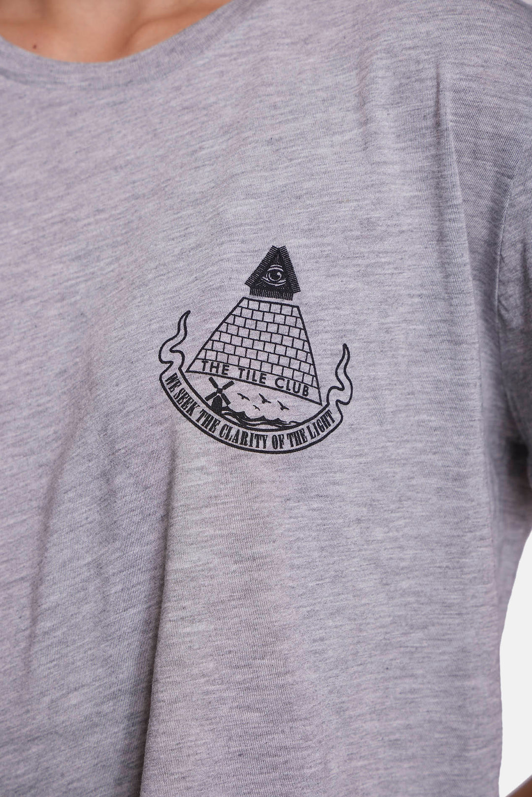 Pyramid Crop Tee Heather Grey